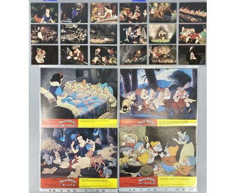 SNOW WHITE AND THE SEVEN DWARFS LOBBY CARDS and other Disney ephemera, full set of eight front of house stills advertising th