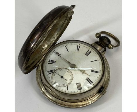 COLEMAN, PWLLHELI, VICTORIAN SILVER PAIR CASED VERGE POCKET WATCH, white enamel dial with Roman numerals, the movement signed