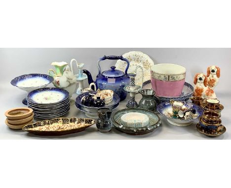 MIXED CERAMICS including Losol Ware Shanghai pattern circular fruit bowl, 31.5cms (diam.),Wilkinson Ltd jardiniere, pink glaz