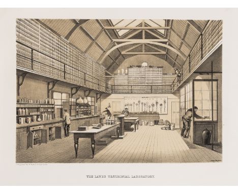 Agriculture.- Drawings and Plans of the Lawes Testimonial Laboratory, Rothamsted, Herts., 2 tinted lithograph plates and 2 li
