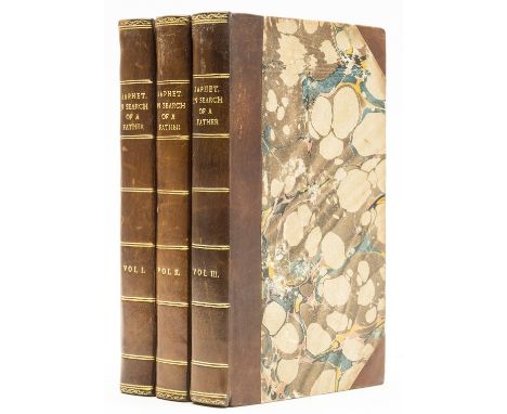 Marryat (Frederick) Japhet in Search of a Father, 3 vol., first edition, light spotting to half-titles and title, later calf-