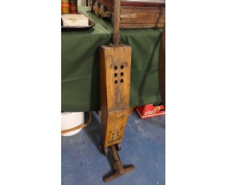 A Wooden and Iron Vintage Hand Operated Vacuum Cleaner, Model No.2 