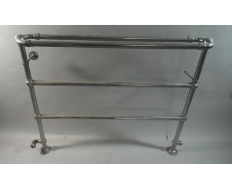 A Vintage Chrome Heated Bathroom Towel Rail, 112cms Wide, 94cms High