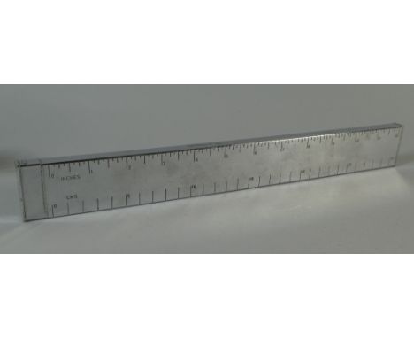 A Vintage Novelty Silver Plated Dunhill Lighter in the Form of a Ruler. 33.5cm Long