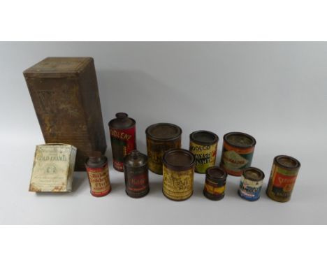 A Collection of Vintage Tins, Windolene, Karpol, Knife Powder Etc.