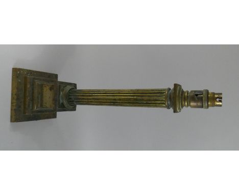 A Heavy Table Lamp Base in the Form of a Corinthian Column. On Square Stepped Base. 46.5cm High