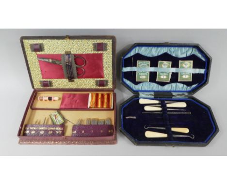 Two Vintage Cased Sewing Kits, one by Bartleet and Sons, Reddich. 