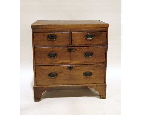 Early Georgian oak chest of two short over two long drawers, on bracket feet, 71.5cm x 77cmCondition ReportSurface scratches,