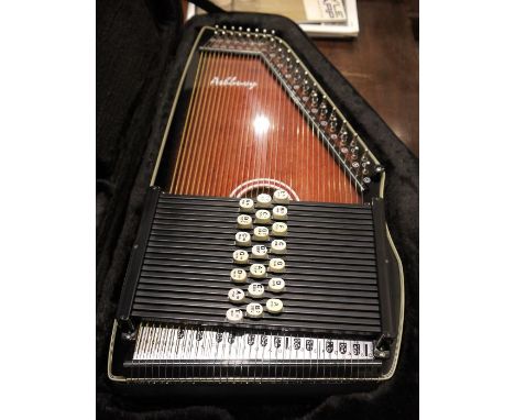 Ashbury Auto Harp in an  Oscar Schmidt case, various accessories  55cm long, in case   