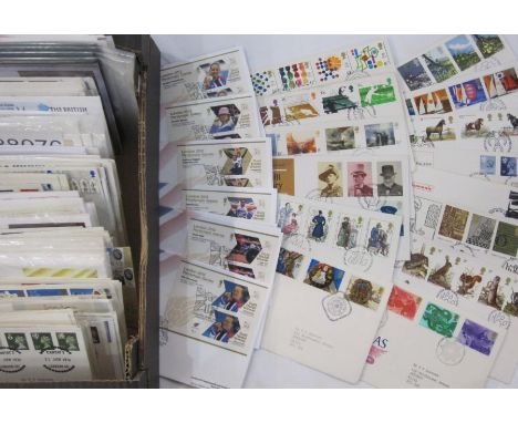 Box of approx. 100 FDC's decimal and LDS, addressed and blank. Including 2021 Paralympic Gold Medal Winners sheets on unaddre