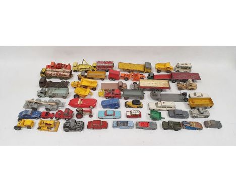 Vintage diecast cars, all playworn to include Matchbox series Kingsize No.5 Foden truck, Corgi Toys Smiths Karrier shop, Corg