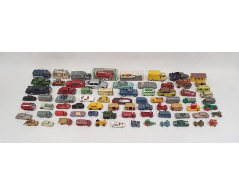 Lesney Wreck Truck No.13, Lesney mobile canteen No.74, Matchbox series No.2 Major Pack made by Lesney, No.1 by Lesney tractor