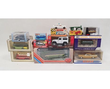 Assorted diecast model cars to include Dinky Toys moto cart, Dinky Toys Commer, Dinky Toys Bedford truck, Lonestar Fliers No.