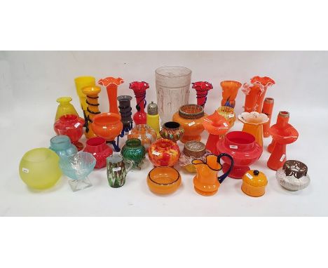 Large collection of Czechoslovakian and Bohemian spatter and coloured glassware, circa 1920 and later, including a green and 