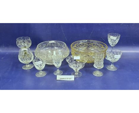 20th century glassware to include some examples by Webb Corbett to include wines, brandy glasses, bowls, etc (1 shelf)