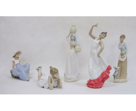 Collection of Spanish porcelain figures, printed and impressed marks, including a Nao figure of a Flamenco dancer (29.5cm hig