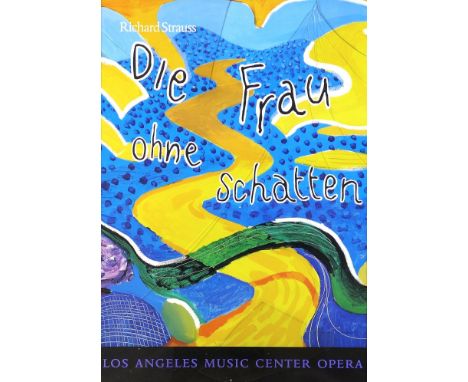 After David Hockney, a promotional poster for 'Die Frau ohne schatten' by Richard Strauss, at the Los Angeles Music Centre Op