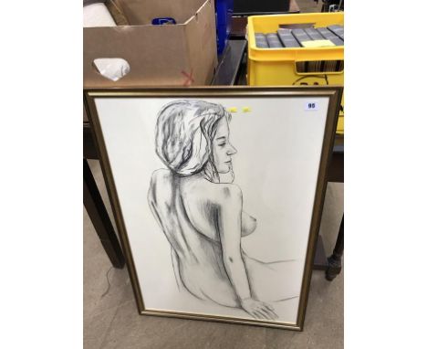 A charcoal nude portrait