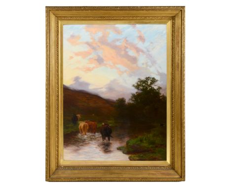 PETER GRAHAM, RA (1836-1921) EVENING Signed and dated 1891, with inscribed label on stretcher, oil on canvas 161 x 121cm. Exh