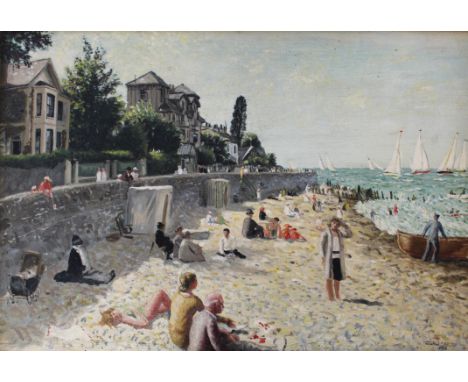 •GEORGE CHARLTON (1899-1979)  ON THE ISLE OF WIGHT  Signed and dated 1930, oil on board  49.5 x 74.5cm.  Exhibited: London, N