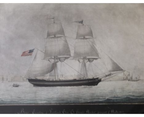 NICHOLAS CAMILLIERI (c.1762-1860) BRIG CONWAY OF PORTLAND, CHAS. G. SHAYER MASTER, GOING OUT OF MALTA 1832 Inscribed with tit