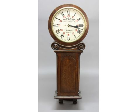 JOHN WALKER STATION REGULATOR, circa 1885, numbered 558 SE, the 17" painted dial, in a brass bezel, inscribed BR (S), John Wa