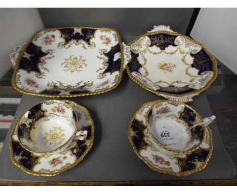 A Collection of Coalport Bat Wing Tea Wares to include Six Cups and Saucers and Two Cake Plates