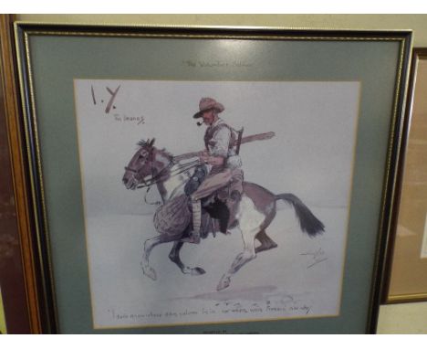 A Framed Snaffles Military Print, 'The Volunteer Soldier' 