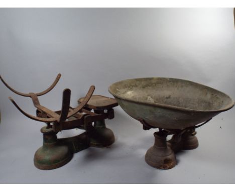 Two Vegetable Scales (No Weights and Missing One Pan)