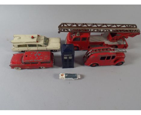 A Collection of Five Dinky Toys to include Fire Engine, Ambulance, Police Box etc 