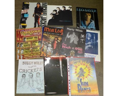 A collection of tour programmes, including Michael Jackson Bad tour and Meatloaf, Meatloaf signed