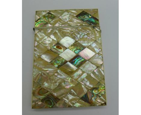 A mother of pearl card case