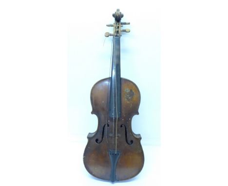 A viola made by Vuillaume A Paris, rue Croix des Petits Champs, length of back 40.5cm, a/f