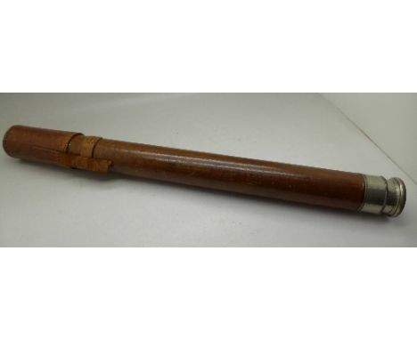 A telescope with leather cover, stamped with Broad Arrow Mark and CKC Pattern 332A, No. 183