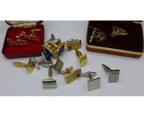 Nine pairs of cufflinks