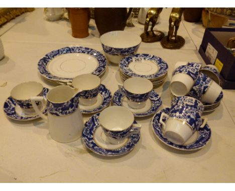 Vintage blue and white china tea service