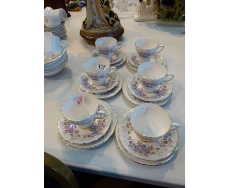 Royal Sutherland six setting floral tea service