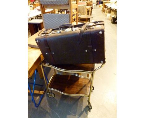 1970's dinner wagon and suitcase 