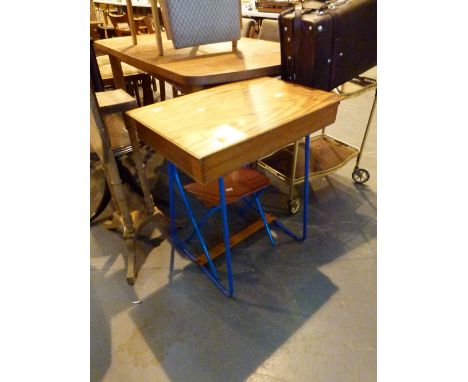 1970's childs desk with steel legs 