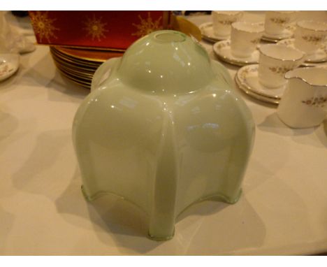 Green milk glass Art Deco lamp shade 