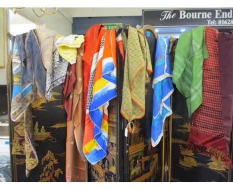 A quantity of vintage scarves to include Jaeger & Daks scarves and a gentleman's evening scarf, together with Jacqumar handke