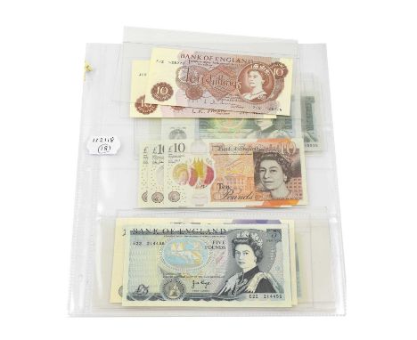 A Collection of 15 x Bank of England Notes comprising: 2 x 10 shillings: series ‘C’ Portrait issue O’Brien prefix J12 &amp; H