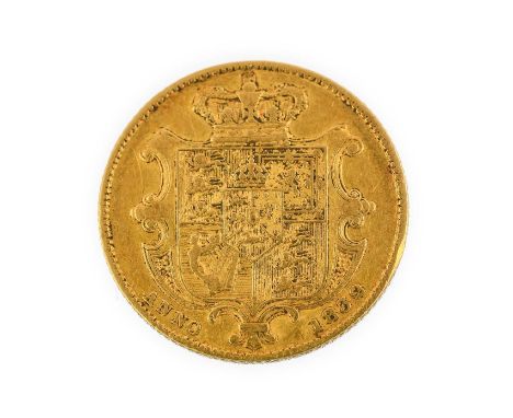 William IV Sovereign 1832, obv. 2nd bust, rev. crowned shield; light hairlines &amp; trivial contact marks, good edge, with W