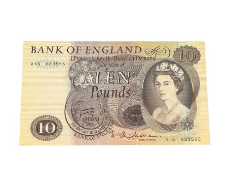 Bank of England, £10 Hollom, series ‘C’ Portrait issue, with metal security thread, prefix A15, UNC