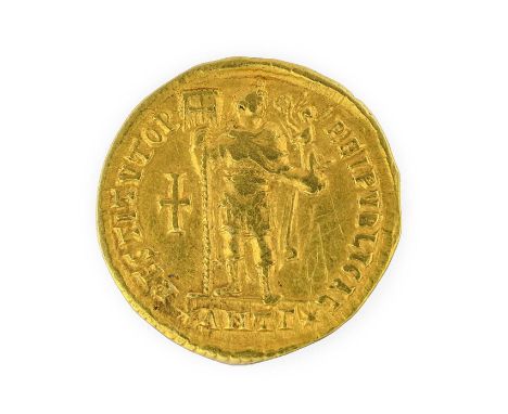 Roman, Valens (Emperor AD364-378), Gold Solidus, obv. 'D.N.VALENS PER F AVG' around diademed, draped &amp; cuirassed bust, re