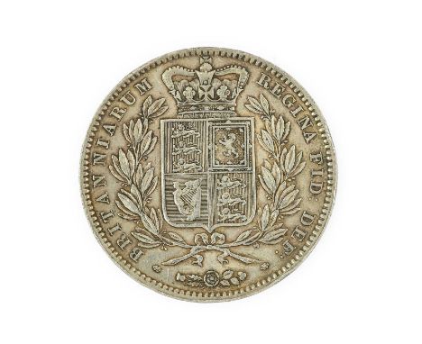 Victoria, Crown 1845 VIII, cinquefoil stops; obv. contact marks &amp; light scratches, obv. edge bump at 6 o'clock, lightly t