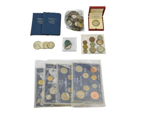 Miscellaneous Foreign &amp; UK Coins comprising: Anguilla 'ANGUILLA LIBERTY DOLLAR JULY 11 1967' countermarked on rev. of a M