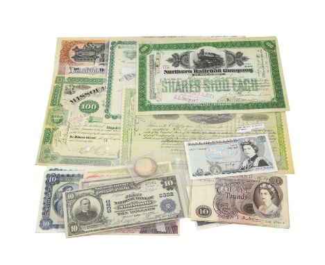 A Collection of Miscellaneous BofE, Scottish &amp; Foreign Banknotes comprising: Bank of England: 3 x £10 series ‘C’ Portrait