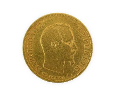 France, Gold 10 Francs 1858A, obv. 'NAPOLEON III EMPEREUR' around bust, rev. 'EMPIRE FRANÇAIS' &amp; wreath around denominati