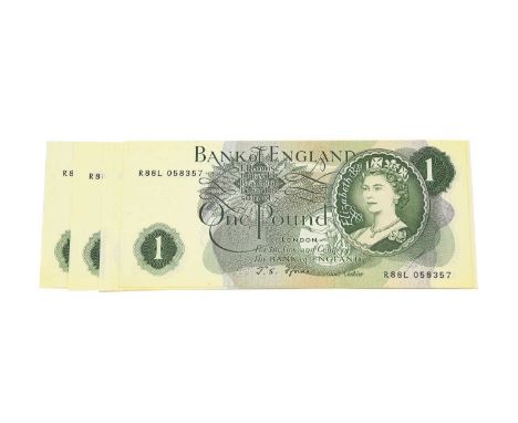 Bank of England, 8 x £1 Fforde, series ‘C’ Portrait, a consecutively numbered run of eight: R88L 058357 – 058364, all UNC